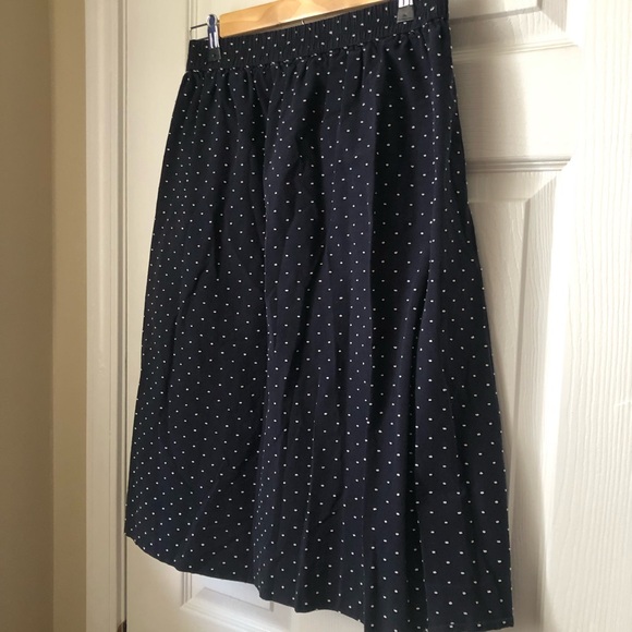 J. Crew Navy Vintage Clip-Dot Midi Skirt - Picture 3 of 6